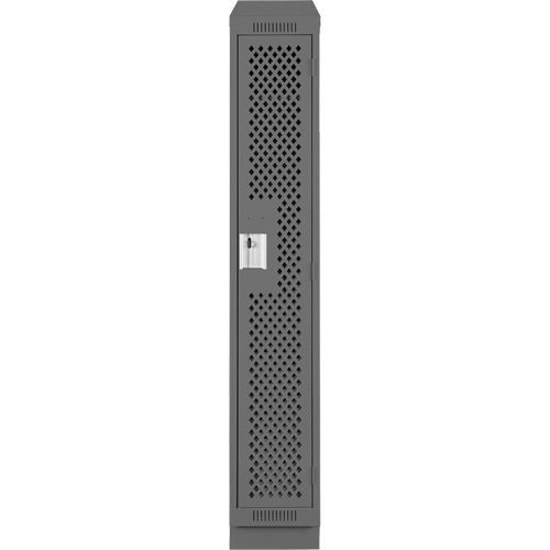 Clean Line Lockers, 12" x 15" x 82", Steel, Charcoal, Rivet (Assembled), Perforated Pathway Supply LP