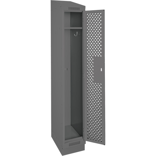 Clean Line Lockers, 12" x 15" x 82", Steel, Charcoal, Rivet (Assembled), Perforated Pathway Supply LP
