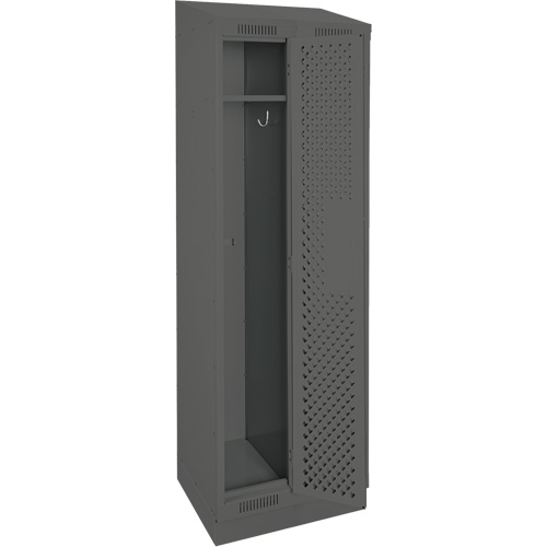 Clean Line Lockers, Bank of 2, 24" x 15" x 82", Steel, Charcoal, Rivet (Assembled), Perforated Pathway Supply LP