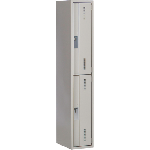 Concorde Heavy-Duty Lockers, 2 -tier, 12" x 18" x 72", Steel, Grey, Welded (Assembled) Pathway Supply LP