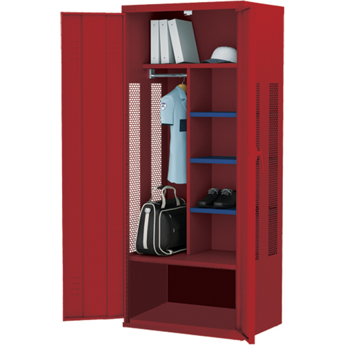 Deluxe Gear Locker, Steel, 36" W x 24" D x 72" H, Red Pathway Supply LP