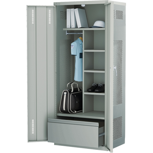 Deluxe Gear Locker, Steel, 36" W x 24" D x 72" H, Grey Pathway Supply LP