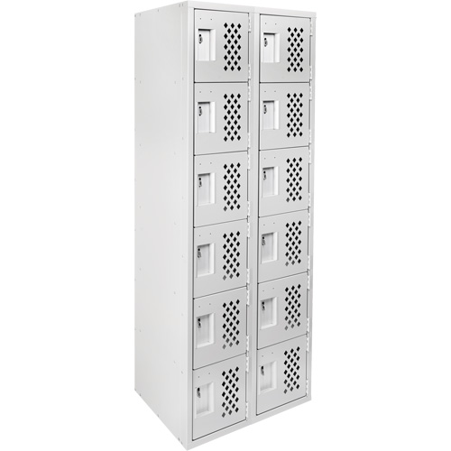 Clean-Line Perforated Lockerette, 6 -tier, Bank of 2, 12" x 72" x 12", Steel Pathway Supply LP