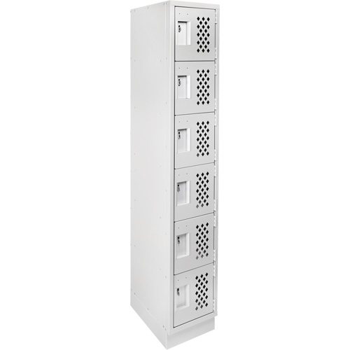 Assembled Lockerettes Clean Line Perforated Economy Lockers, 6 -tier, 18" x 72" x 12", Steel Pathway Supply LP