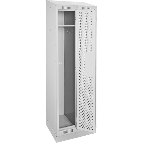 Clean Line Lockers, Bank of 2, 24" x 15" x 82", Steel, Grey, Rivet (Assembled), Perforated Pathway Supply LP