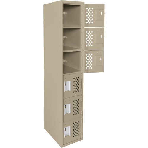 Clean-Line Perforated Lockerette, 6 -tier, 12" x 72" x 12", Steel Pathway Supply LP