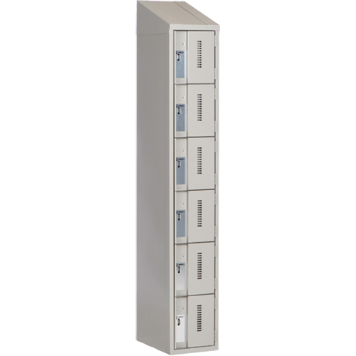 Concorde Heavy-Duty Lockers, 6 -tier, 12" x 18" x 78", Steel, Grey, Welded (Assembled) Pathway Supply LP