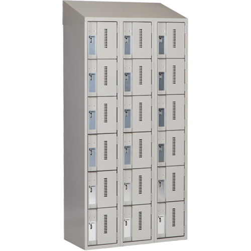 Concorde Heavy-Duty Lockers, 6 -tier, Bank of 3, 36" x 18" x 78", Steel, Grey, Welded (Assembled) Pathway Supply LP