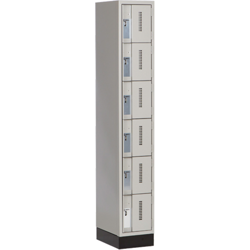 Concorde Heavy-Duty Lockers, 6 -tier, 12" x 18" x 76", Steel, Grey, Welded (Assembled) Pathway Supply LP