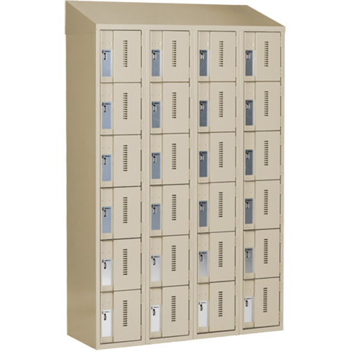 Concorde Heavy-Duty Lockers, 6 -tier, Bank of 4, 48" x 18" x 78", Steel, Beige, Welded (Assembled) Pathway Supply LP
