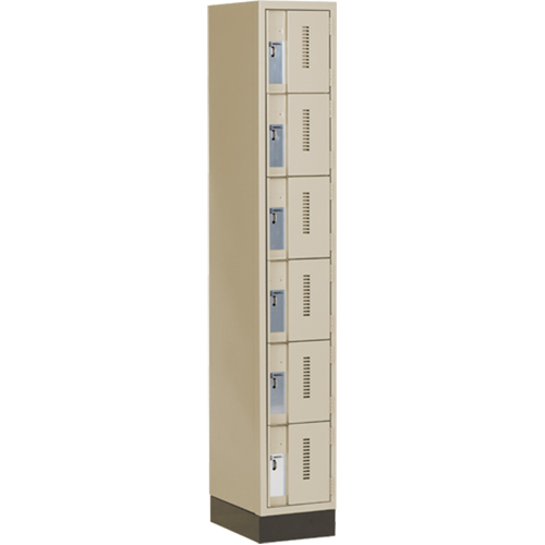 Concorde Heavy-Duty Lockers, 6 -tier, 12" x 18" x 76", Steel, Beige, Welded (Assembled) Pathway Supply LP