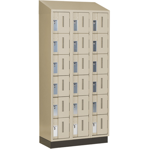 Concorde Heavy-Duty Lockers, 6 -tier, Bank of 3, 36" x 18" x 82", Steel, Beige, Welded (Assembled) Pathway Supply LP