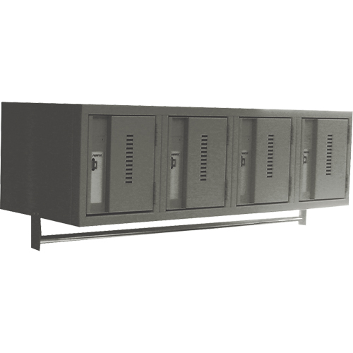 Wall Hung Lockers - Heavy Duty, Bank of 4, 18" x 12" x 12", Steel Pathway Supply LP
