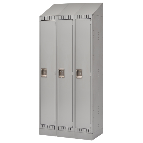 Casiers assembl&eacute;s, Bloc de 3, 36" x 18" x 72", Acier, Gris, Rivet (assembl&eacute;) Pathway Supply LP