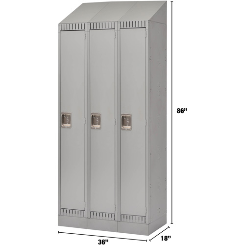 Casiers, Bloc de 3, 36" x 18" x 86", Acier, Gris, D&eacute;mont&eacute; Pathway Supply LP