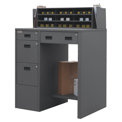 Shop Desk, 39" W x 29" D x 53" H, Grey Pathway Supply LP