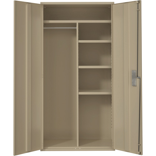 Combination Storage Cabinet, Steel, 6 Shelves, 72" H x 36" W x 18" D, Beige Pathway Supply LP