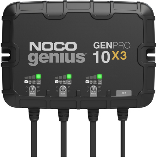 Chargeur de batterie embarqu&eacute; &agrave; 3 sorties de 30 amp&egrave;res GenPro10X3 Genius Pathway Supply LP