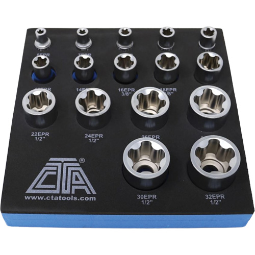 5-Point EPR Torx Socket Set, 16 Pieces, 1/4"/3/8"/1/2" Drive Size Pathway Supply LP