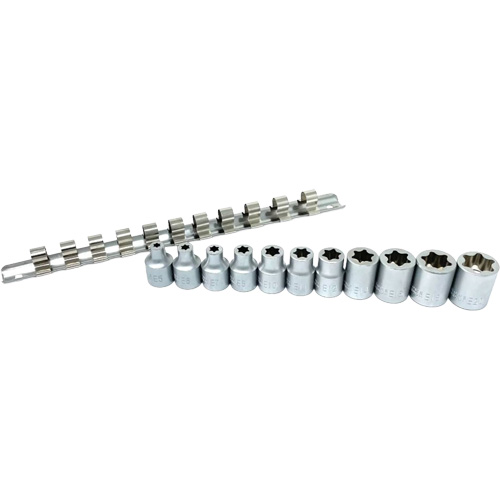 Flat-Cut E-"Star" Socket Set, 11 Pieces, 3/8" Drive Size Pathway Supply LP