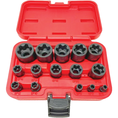 EP "Star" Plus Socket Set, 15 Pieces, 1/4"/3/8"/1/2" Drive Size Pathway Supply LP