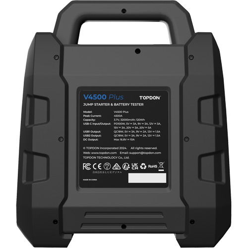 V4500 Plus 2-in-1 4500 Peak Amp Jump Starter, Battery & System Tester Pathway Supply LP