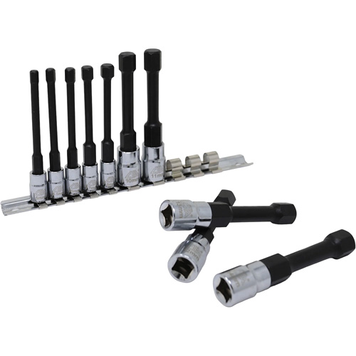 Metric Hex Socket Bit Set with Reduced Shank, 10 Pieces, 1/4"/3/8" Drive Size Pathway Supply LP