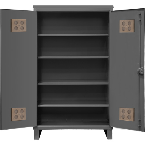 Armoire ext&eacute;rieure robuste, Acier, 4 Tablettes, 78" h x 48" la x 24" P, Gris Pathway Supply LP