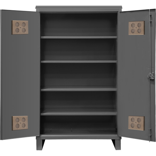 Armoire ext&eacute;rieure robuste, Acier, 4 Tablettes, 78" h x 60" la x 24" P, Gris Pathway Supply LP