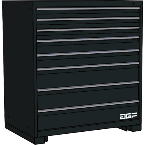Modular Drawer Cabinet, 8 Drawers, 36" W x 28" D x 40" H, Black Pathway Supply LP