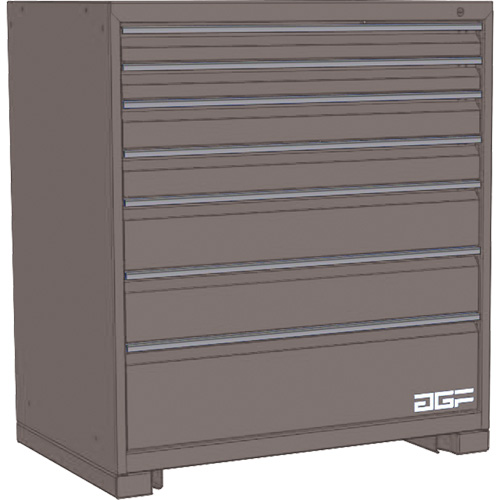Modular Drawer Cabinet, 7 Drawers, 24" W x 28" D x 40" H, Grey Pathway Supply LP