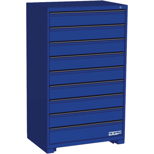 Modular Drawer Cabinet, 9 Drawers, 36" W x 24" D x 60" H, Blue Pathway Supply LP