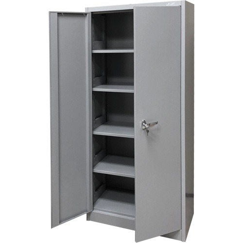 Storage Cabinet, Steel, 4 Shelves, 66" H x 30" W x 15" D, Grey Pathway Supply LP