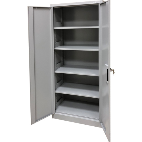 Storage Cabinet, Steel, 4 Shelves, 66" H x 30" W x 15" D, Grey Pathway Supply LP