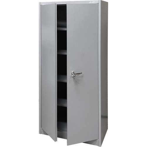 Storage Cabinet, Steel, 4 Shelves, 66" H x 30" W x 15" D, Grey Pathway Supply LP