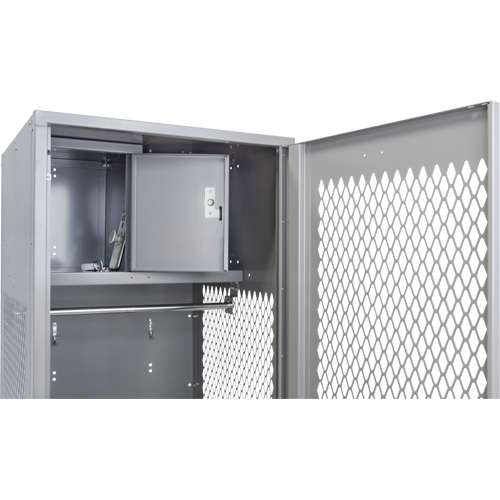 Gear Locker with Door, Steel, 24" W x 24" D x 72" H, Grey Pathway Supply LP