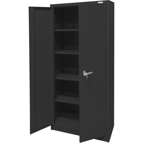 Storage Cabinet, Steel, 4 Shelves, 66" H x 30" W x 15" D, Black Pathway Supply LP