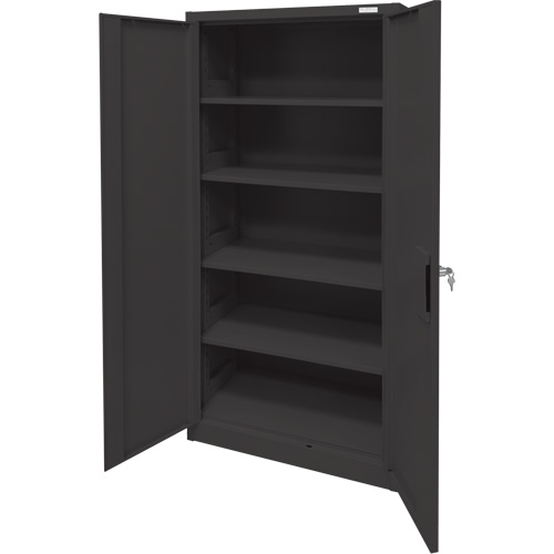 Armoire d'entreposage, Acier, 4 Tablettes, 78" h x 36" la x 24" P, Noir Pathway Supply LP