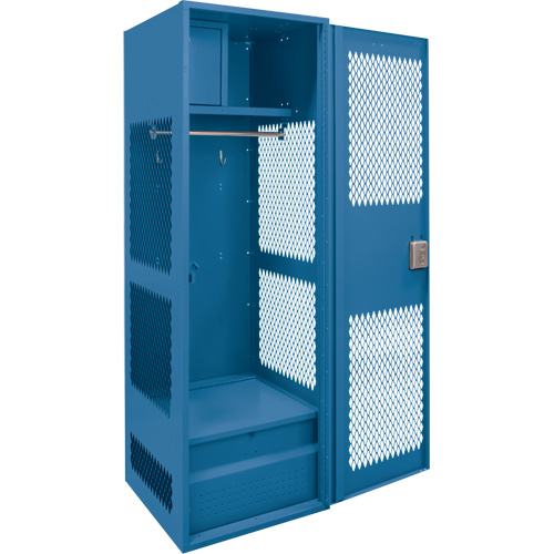 Gear Locker with Door, Steel, 24" W x 18" D x 72" H, Dark Blue Pathway Supply LP