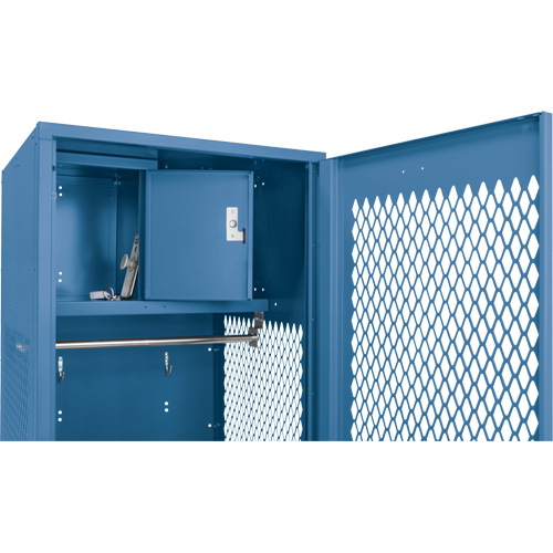 Gear Locker with Door, Steel, 24" W x 18" D x 72" H, Dark Blue Pathway Supply LP