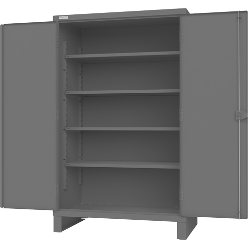 Armoire avec portes encastr&eacute;es en panneau perfor&eacute;, Acier, 4 Tablettes, 78" h x 48" la x 30" P, Gris Pathway Supply LP