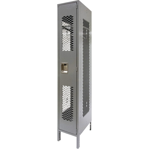 Vented Lockers, 12" x 18" x 78", Steel, Grey, Knocked Down, Perforated Pathway Supply LP