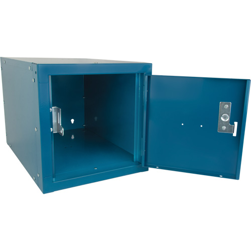 Stackable Cube Locker, 12" x 18" x 12", Steel, Blue, Knocked Down Pathway Supply LP