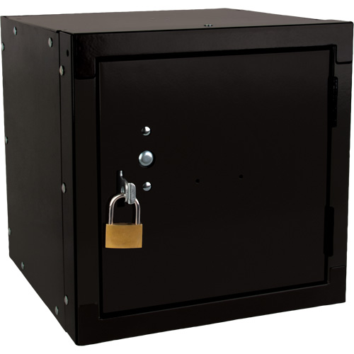 Stackable Cube Locker, 12" x 12" x 12", Steel, Black, Knocked Down Pathway Supply LP