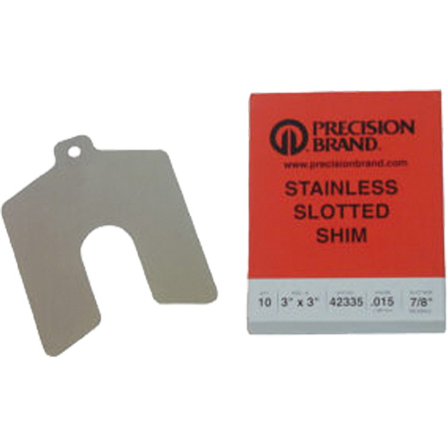 Slotted Shim Assortments, 4" L x 0.001"- 0.125" Thickness, 4" W, Stainless Steel Pathway Supply LP