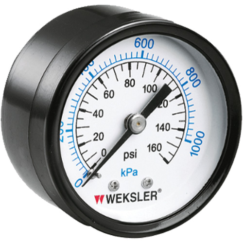 Dry Pressure Gauge, 1-1/2" , 0 - 160 psi, Back Mount, Analogue Pathway Supply LP
