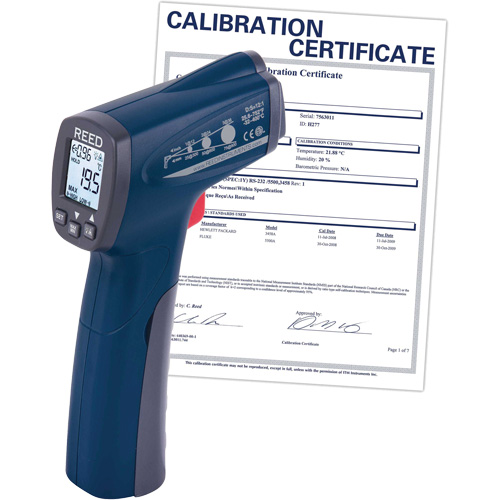 Thermom&egrave;tre &agrave; infrarouge avec certificat de calibration, -25,6°- 752° F ( -32° - 400° C ), 12:1, &eacute;missivit&eacute; Ajustable Pathway Supply LP