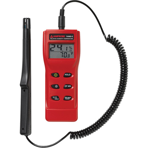 Appareil de mesure de l'humidit&eacute; relative et de la temp&eacute;rature THWD-5, 0,0% - 100% RH, 14°- 140° F ( -10° - 60° C ) Pathway Supply LP