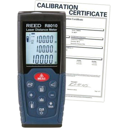 Laser Distance Meter with NIST Certificate, 1.92" - 328' (5 cm - 100 m) Range, Digital (Electronic) Pathway Supply LP