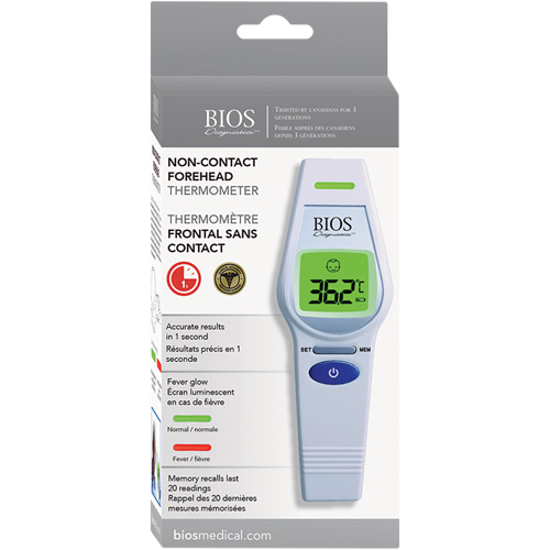 Non-Contact Forehead Thermometer, 0°C - 100.0°C (32.0°F - 212.0°F), Fixed Emmissivity Pathway Supply LP